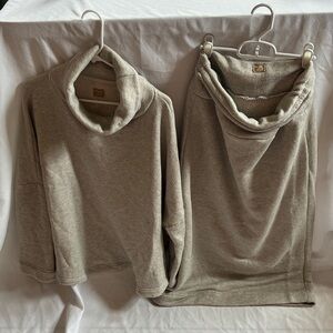 Free people free-est two pieceCozy Tan Women's Sweatshirt dress and skirt